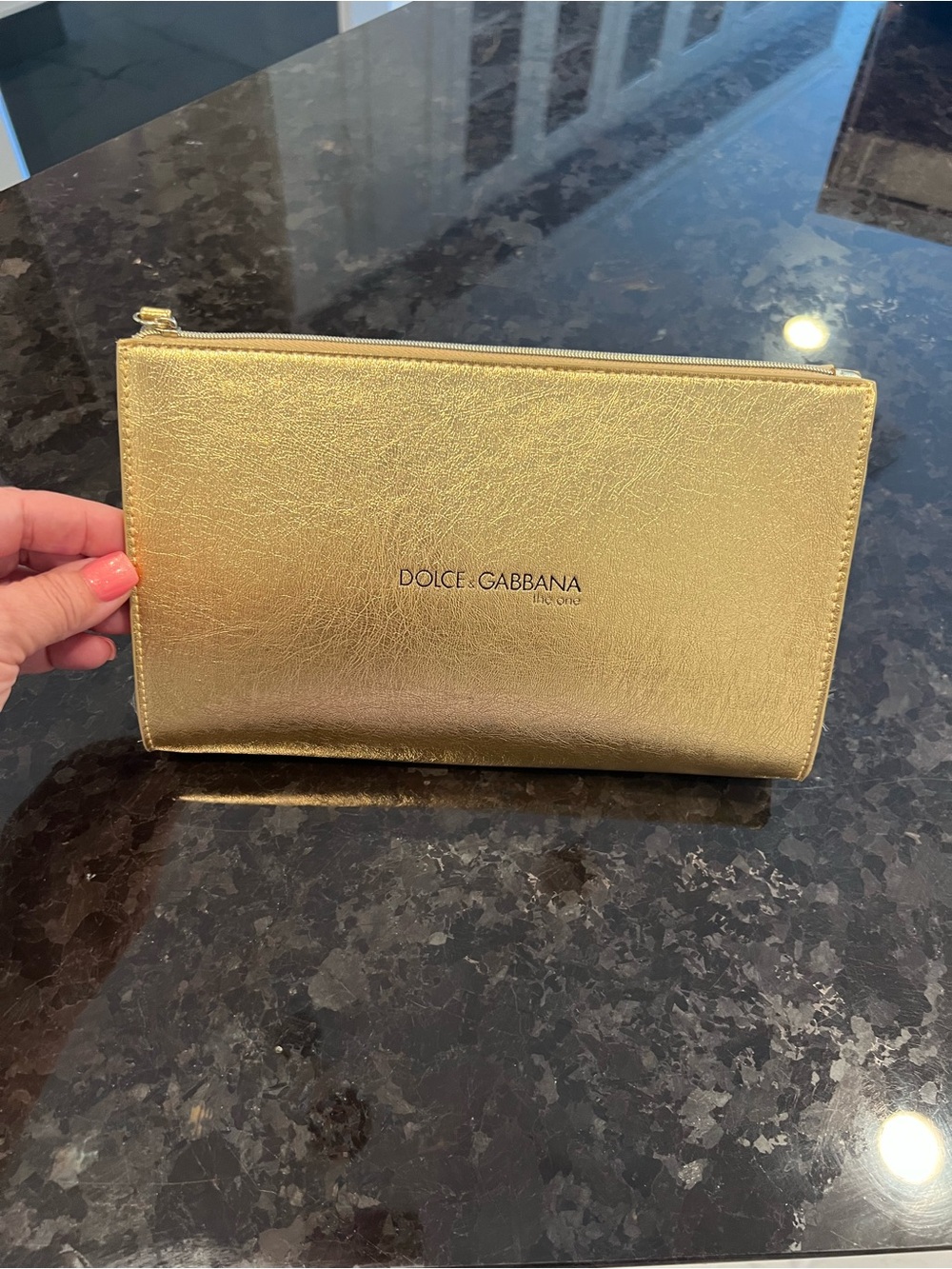 Dolce & Gabbana The One Gold Cosmetic Pouch / Clutch – Convertible Chain Bag